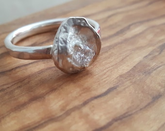 Sterling Silver Lunar Ring with Cubic Zirconia