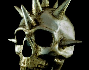 skull mask, monster mask, paper mache mask, Costume for Halloween, Horned Mask, calaca mask, steampunk, scary costume