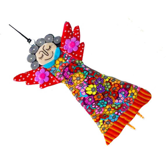 Red Angel for Christmas wall art Angel wall art Angel by MIRAKRIS