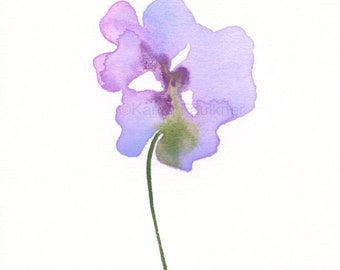 Art print of lavender watercolor flower: "Fairy Garden Flower"