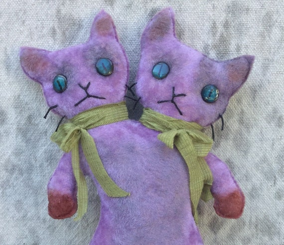 two headed cat plush