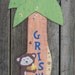 SPECIAL ORDER AMANDA Wood Growth Chart Jungle - Hand Painted Keepsake - Baby Boy