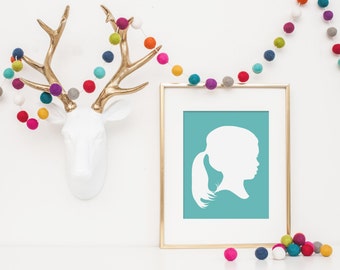 Custom Silhouette Print - Personalized Silhouette Print made from YOUR OWN Photos - Silhouette Portrait by Simply Silhouettes