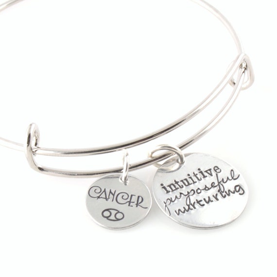 Cancer Bracelet Zodiac Sign Jewelry Adjustable Bangle