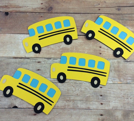 Items similar to 4 School Bus Die Cuts - Scrapbook Die Cut - Party ...