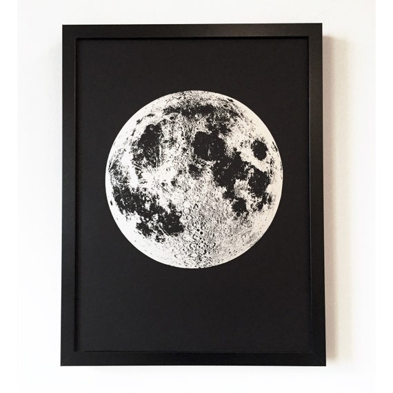 Wall Decor Moon Art Print Full Moon Moon Wall Art printed