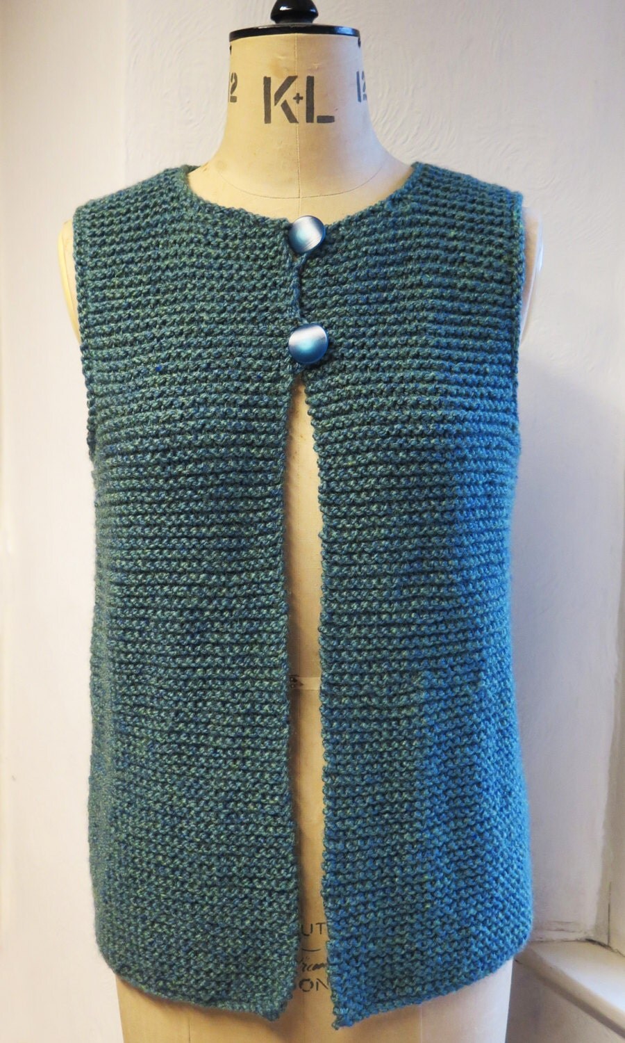 Adult Gilet Waistcoat JerkinEasy Knitting Pattern PDF