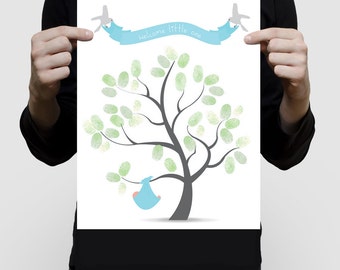 DIY template fingerprint guest book tree instant download