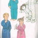 Toddler Sleeper, Robe and Pajamas Sewing Pattern One Piece Mandarin Collar Simplicity 7201 Children Size M Medium 2 3 Baby Boys Girls Cut