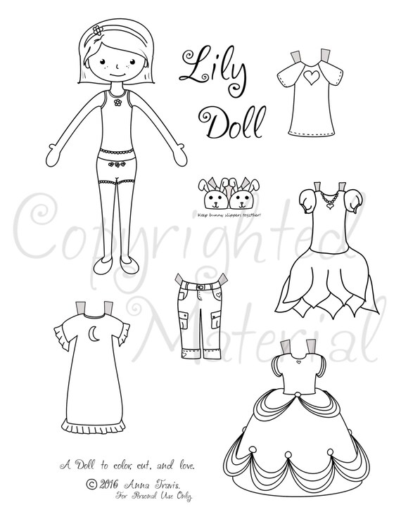 Paper Doll Girl to Print and Color by DidYouMakeThat on Etsy