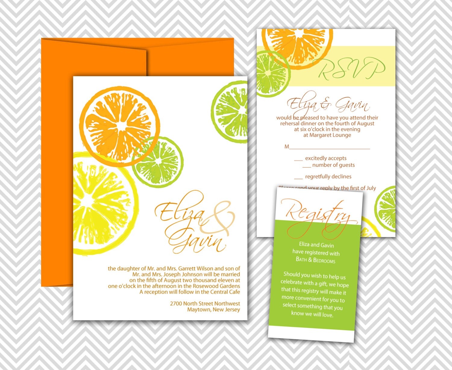 Citrus Wedding Invitations 4