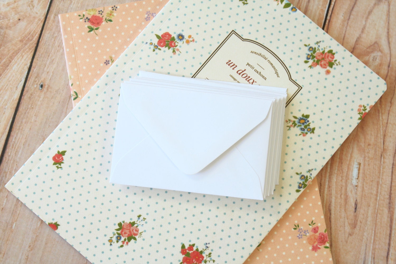 WHITE Coloured Mini Envelopes & Note Cards 10pc set from LemonCatShop ...