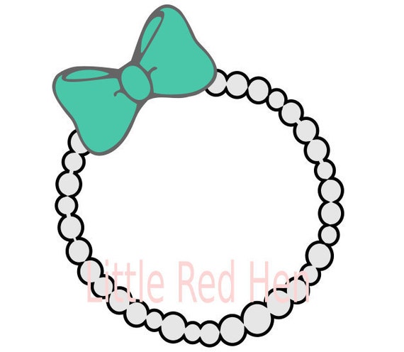 Download Pearl Necklace with Bow Monogram Frame SVG