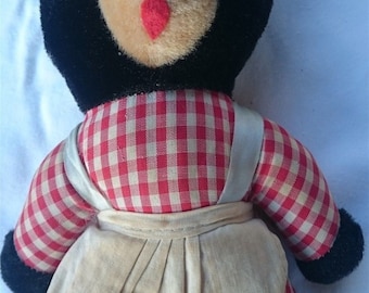 Vintage Black Teddy Bear Soft Toy Animal 1950's