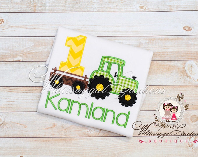 Tractor Birthday Shirt, Custom Embroidered Boy Shirt, Farm Birthday Boy Shirt, First Birthday Outfit, 2nd Birthday Party, Tractor Shirt,
