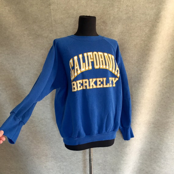 Vintage 70's UC BERKELEY Sweatshirt Knit Top Royal Blue