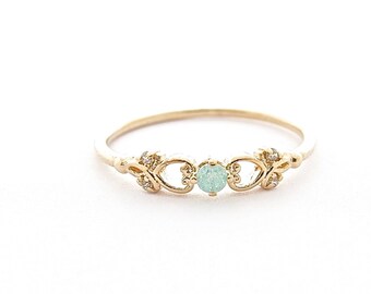 Gold Ring, Blue Ring, Princess Ring, Minimalist Ring, Romantic Jewelry, Statement Rings, Unique Rings, Womens Jewelry, Jewelry Gift, Rings