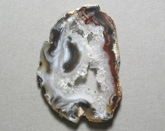 AGATE GEODE SLICE 40X57mm designer cab wirewrap