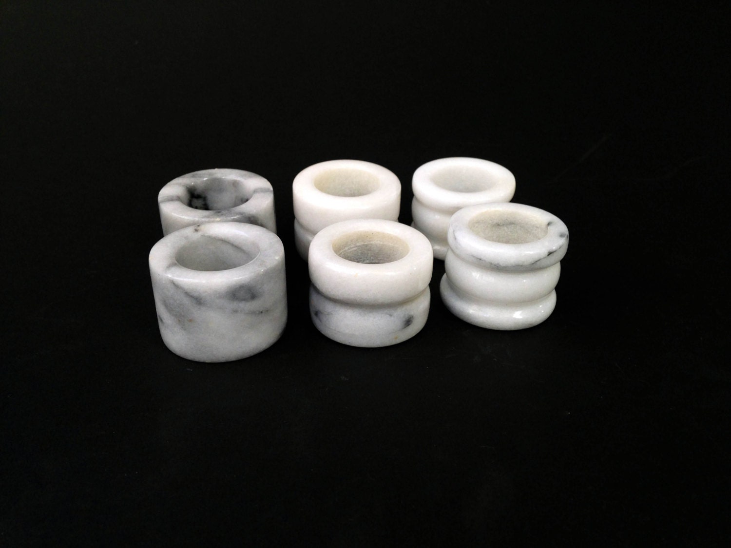 Vintage Marble Napkin Rings / Set of 6 by SergeantSailor on Etsy