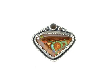 Koroit Boulder Opal Ring in Sterling Silver - Australian Opal Ring- Size 6.5 - Gemstone Ring - Boulder Opal Jewelry