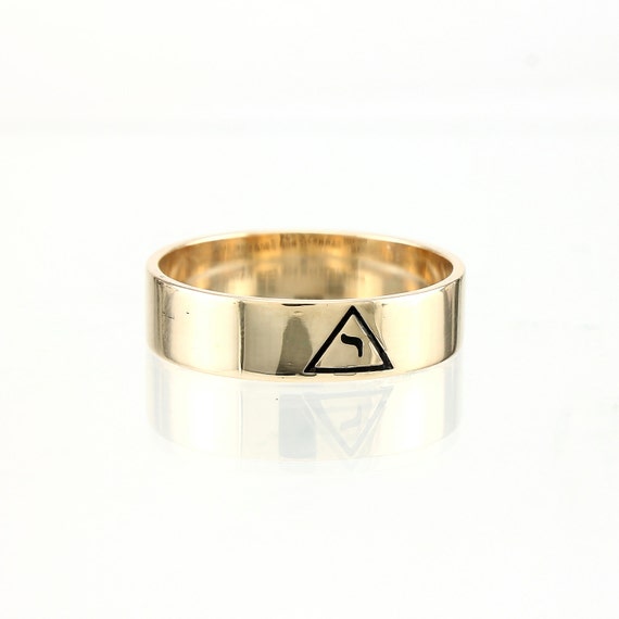 gold symbol ring inside Gold Degree  Vintage Size Masonic 12.5 14th 10K Ring Rite Scottish