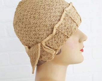 1920s Ecru Cloche Hat