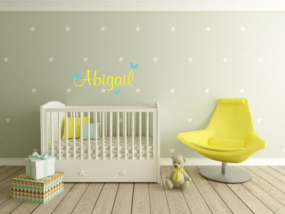 Mini Star decals, Custom Name decals, stars vinyl decals, star stickers, butterfly decals
