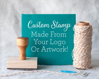Custom rubber stamp from your logo or artwork - custom logo stamp - custom packaging stamp - custom size stamp 1x1" 2x2" 3x3" 1x2" 2x4"