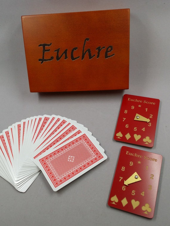 Euchre Card Game Gift Set with Laser by CustomSchoolSpirit on Etsy