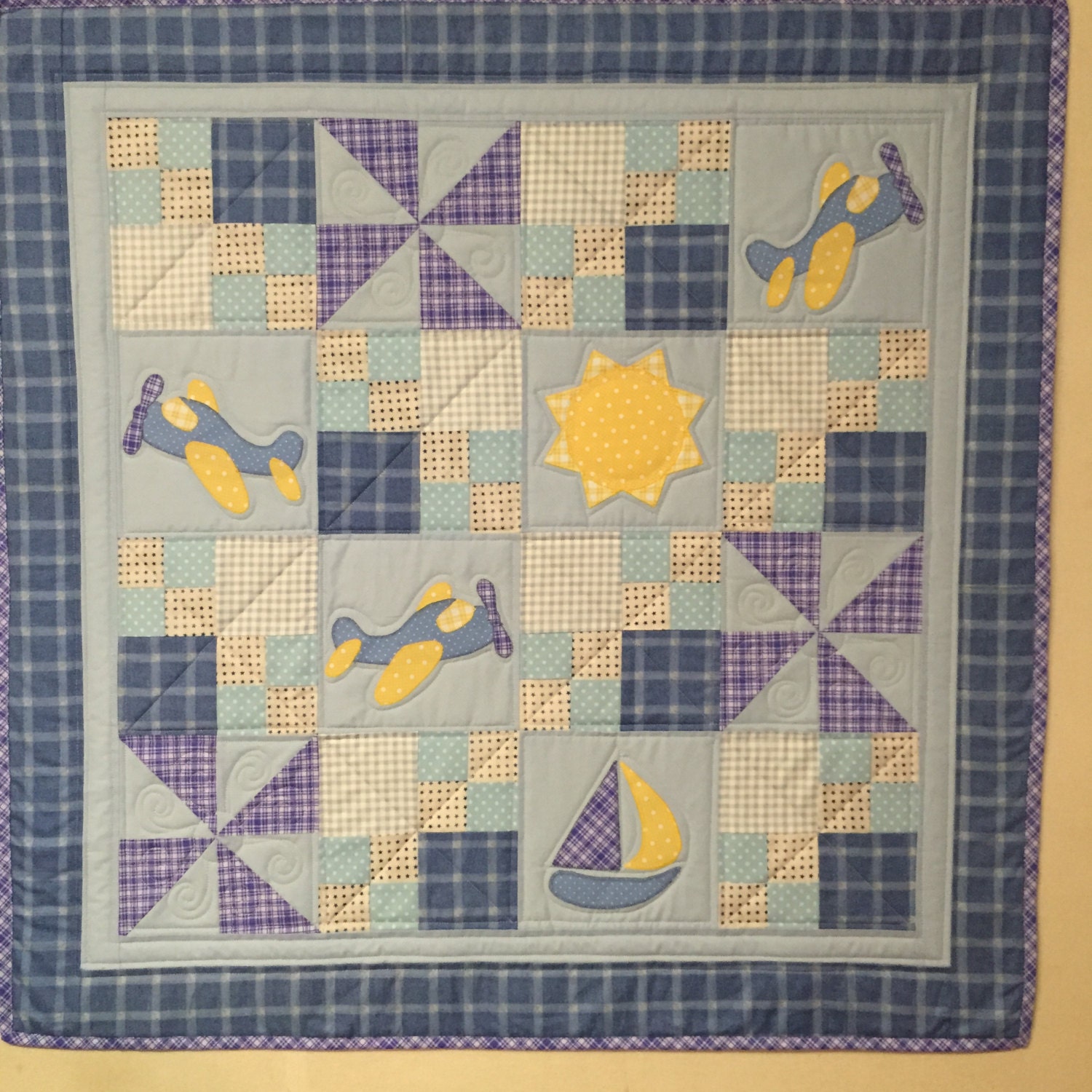 Airplane Quilt Pattern for baby boy Cleared for by LaughSewQuilt Airplane quilt by jackiesewingstudio on etsy 13000 with images