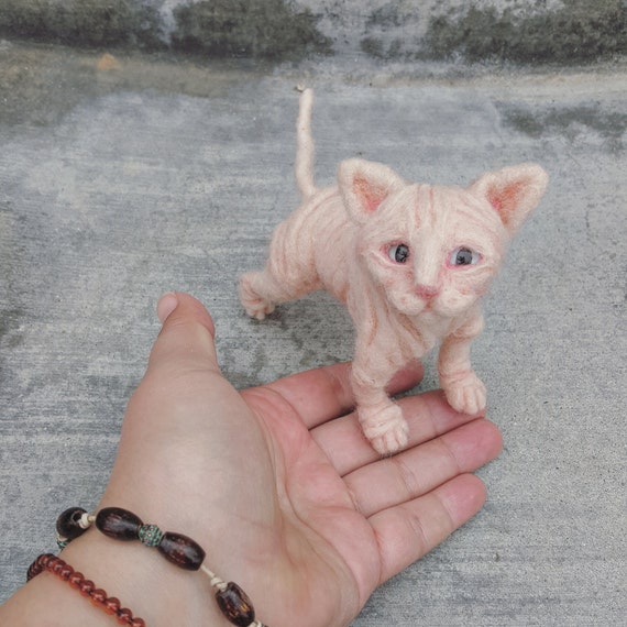 Sphynx cat needle felted sphynx kitten soft sculpture by nodsu