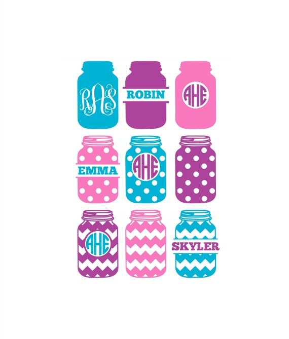 Download Mason Jar Svg Monogram Jar Svg Chevron Mason Jar Svg Polka