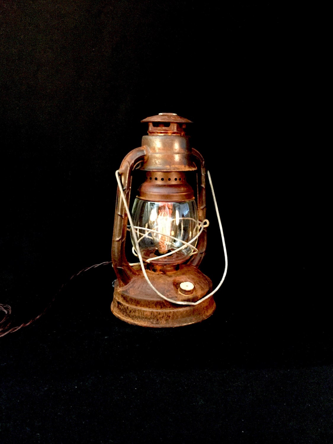 Table Lamp Lantern Rustic Vintage