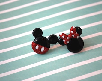 Mickey and Minnie Mouse Earrings -- Mickey Mouse, Minnie Mouse, Mouse Ears