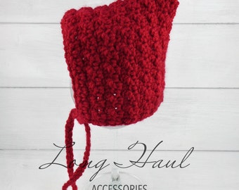 Crochet Baby Hat, Crochet Pixie Hat, Baby Hat, Red Hat, Christmas Photo Prop, Baby Photo Prop, Crochet Photo Prop, Newborn Baby Accessories