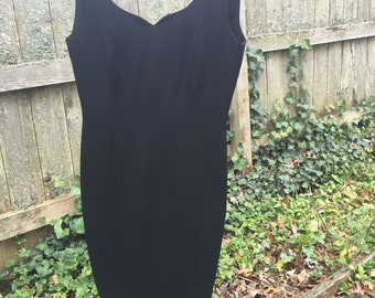 Vintage Women's Black Dress with sweetheart neckline