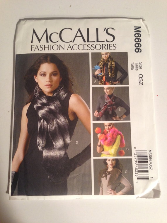 McCall's Sewing Pattern Fashion Accessories Sewing Pattern 6666 UNCUT 2012 Misses Neck Wraps