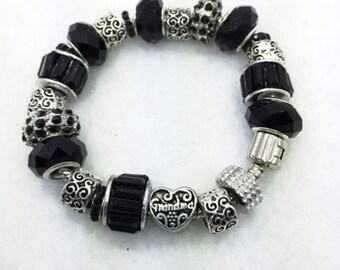 European Grandma Heart Charm Bead - Spacer For Snake Chain Bracelets (Fits Pandora, Chamilia) - View #4