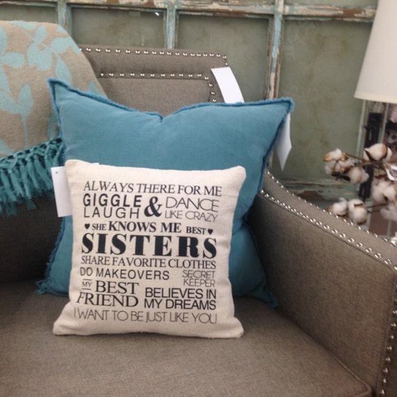 Sisters Best Friend Pillow by WildwoodLanding on Etsy