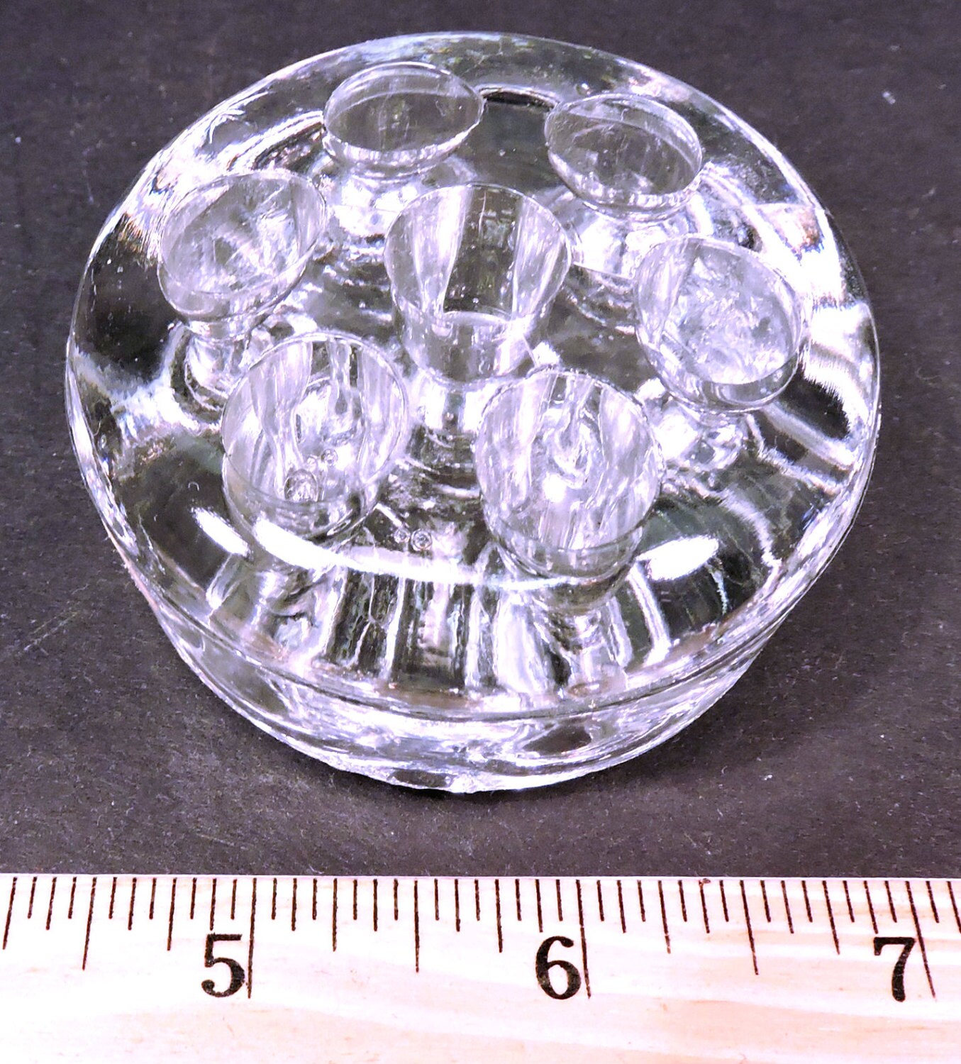 Vintage Flower Frog Clear Glass Flower Arranger