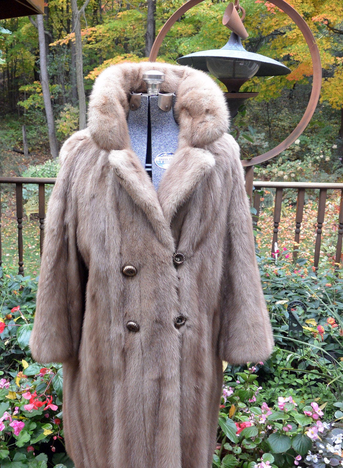 SALE Gladys White Mink Coat Golden Color Silk Lining