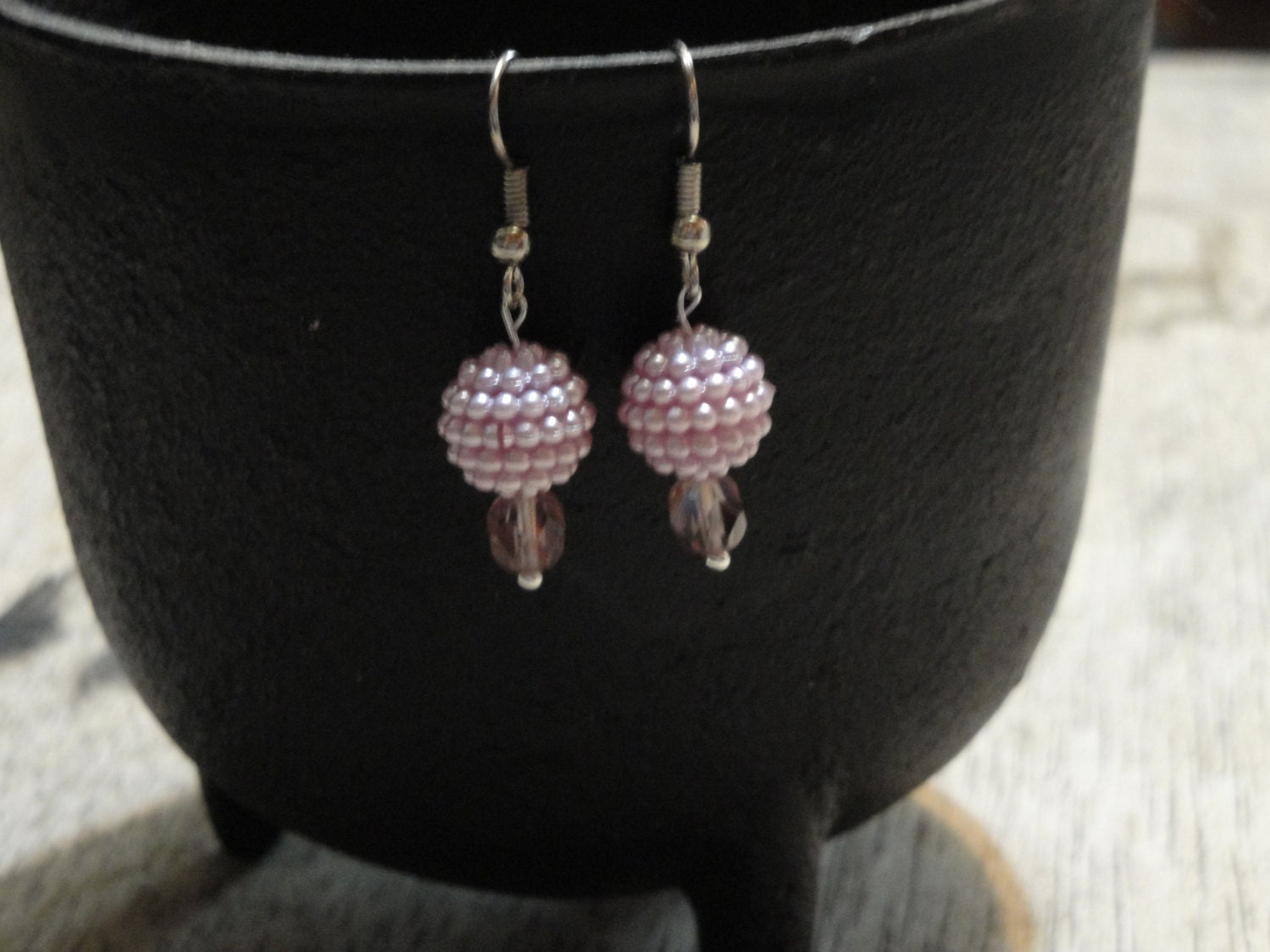 Pink Glitter Ball Earrings by JesadasJewels on Etsy