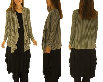 HR300BR jacket Cardigan waterfall collar Cardigan used look Brown