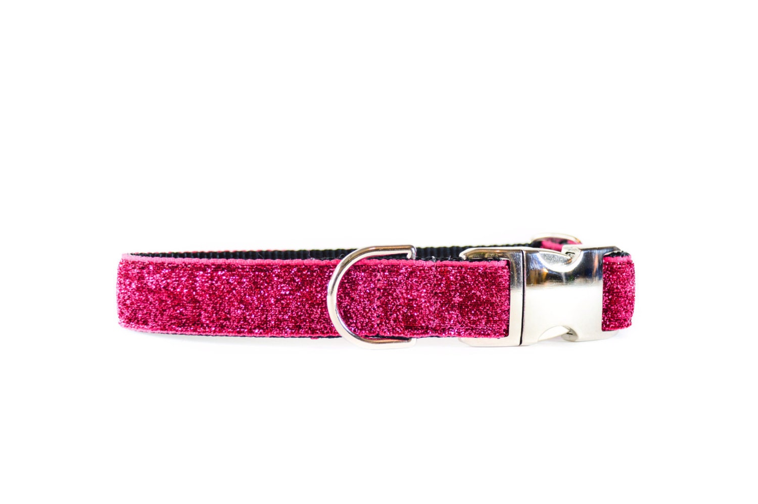 Hot Pink Sparkle Dog Collar Glitterless Sparkle Shimmery