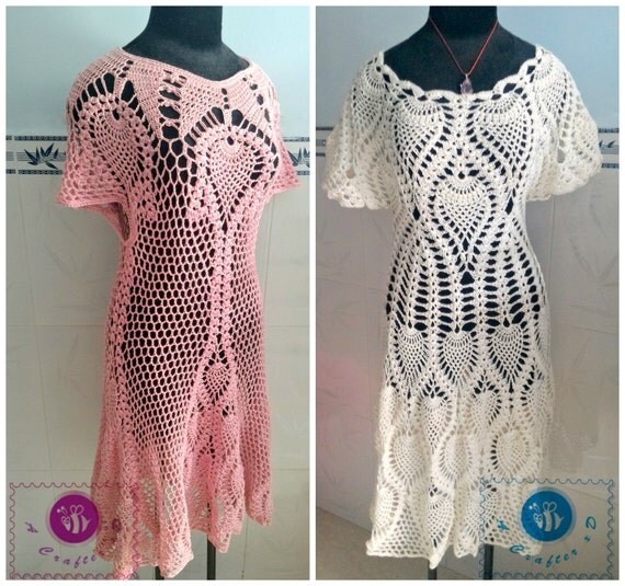 Crocheted pineapple maxi dress free worldwide shipping