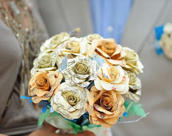 Map bouquet Paper roses created from middle earth maps posy