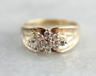 Radiant Champagne Diamond Ring in Yellow Gold, Gorgeous Engagement Alternative 3L5DPC-P