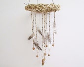 Chandelier Mobile Dream Catcher, Home Hanging Decor, Mali Beads Boho Ornament