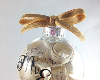 Christmas tree ornament, engagement gift, Wedding Invitation Keepsake Christmas Ornament, Wedding Gift, bridal shower gift