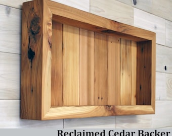 Reclaimed Cedar Shadow Box 24" x 12" x 3" with clear acrylic front
